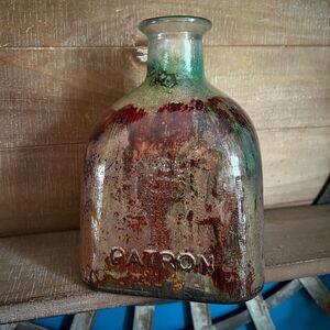 Hand Painted Silver Patron Bottle